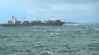 Container Ship Through The Rip At Point Lonsdale