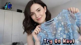 4K Shein Blue Sheer Lingerie Fashion Review | Trendy Summer Bikini Try-On Haul 2025