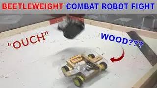 Wood Beetleweight Fights Kit Combat Robot: Drum Spinner Vs Drum Battlebot Fight