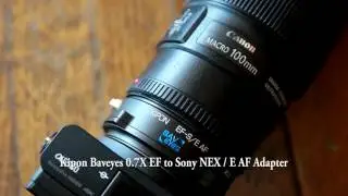 Kipon Baveyes Canon EF to Sony E using Canon 100mm 2 8L