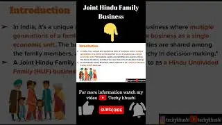 Joint Hindu Family Business.#shortvideo #youtube #techykhushi