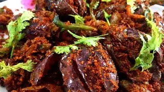 ఆంధ్రా గుత్తి వంకాయ ఫ్రై || Gutti Vankaya Fry in Telugu || Andhra style Stuffed Masala Gutti Vankaya