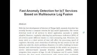 Fast Anomaly Detection for IoT Services Based on Multisource Log Fusion