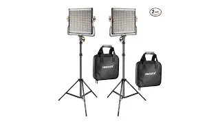 Neewer 2 Packs Dimmable Bi-Color 480 LED Video Light and Stand Lighting Kit