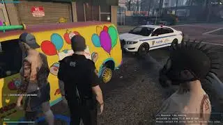 Making friends at a traffic stop
