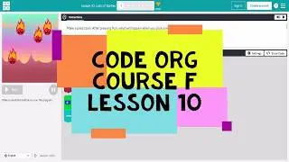 Code.org Course F Lesson 10 Lots of Sprites - Code Org Lesson 10 Answers