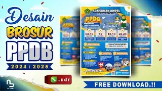 Desain Brosur PPDB SD Tahun 2024 / 2025 - Banner PPDB Terbaru (FREE CDR) - #nurdesigns
