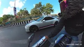 Bunny Helmet Rides R15m Bike Alongside 911 Porsche! 🐰🏍️🚗