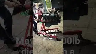 Pulling the 6.9 IDI with a bungee cord 