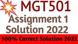 MGT501 Assignment 1 Solution 2022 | MGT501 Assignment 1 Solution fall Semester 2022 | mgt501