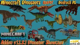 Dinosaurs Time Addon v1.1.2.1 Dinosaur Showcase 4K60FPS Bedrock PE Minecraft Dinosaurs Ep647