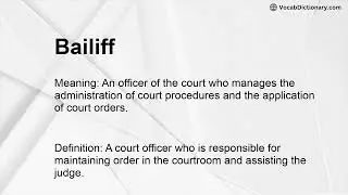 Bailiff Meaning