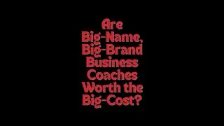Are Big-Name, Big-Brand Business Coaches Worth the Big-Cost???