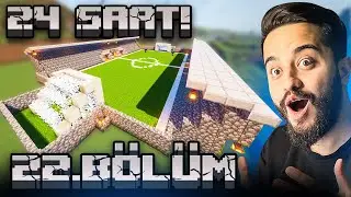 MİNECRAFT'DA KÖYÜMÜZE 24 SAAT BOYUNCA STADYUM YAPTIK! DEV FUTBOL SAHAMIZ! 22. Bölüm