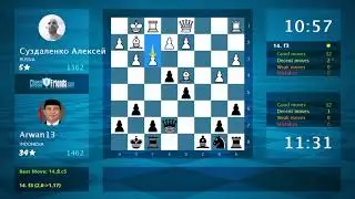 Chess Game Analysis: Суздаленко Алексей - Arwan13 : 0-1 (By ChessFriends.com)