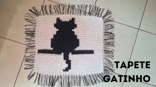 Tapete Quadrado com Franjas Gatinho-Fio Conduzido- Parte 1/2