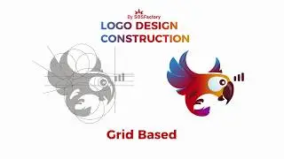 Grid based cartoon logo design construction