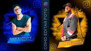 Neon Triangles Design | How to edit photo on mobile in free PicsArt app | Create Flyer Banner