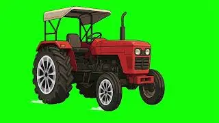 Tractor green screen video animated 