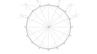 How to Draw a Regular Hexadecagon (16-Gon) Inscribed in a given Circle