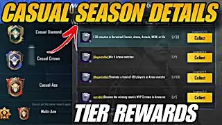 CASUAL SEASON EXPLAIN IN PUBG MOBILE | NEW CASUAL SEASON RANK UP | TIER REWARDS CASUAL SEASON