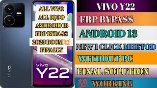 VIVO Y22 FRP BYPASS Android 13 ||New Method 2023 || No Talkback-No Reset Option || Without Pc 2023