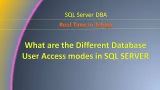 Database User Access Modes in SQL SERVER