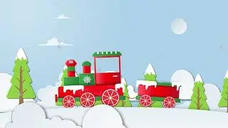 Christmas Train - Free Cartoon Background Loop