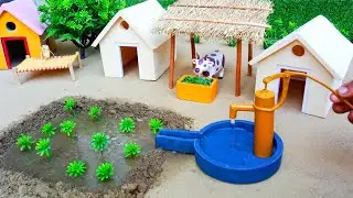 Diy How to Make Cow Shed | Mini House of Animals | Water Pump | Mini Hand Pump | Woodworking