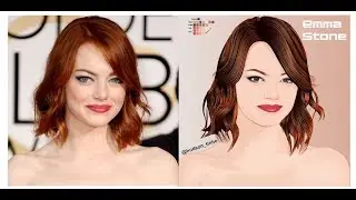 Foto em Desenho Caricatura Emma Stone Como Eu Faço Corel Draw