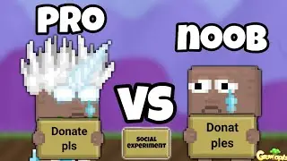 Growtopia | Who will get donations? PRO VS NOOB *social experiment*