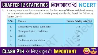 statistics ncert class 9 | exercise 12.1 | statistics | chapter 12 ncert statistics ncert | #ncert