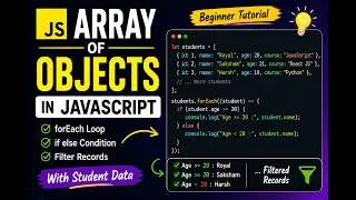 Array of Objects in JavaScript | forEach Loop with if else | Beginner Tutorial