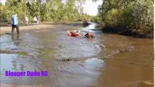 wild boar GNCC dude flips in mudhole