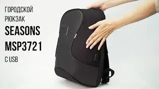 Рюкзак для ноутбука 15,6 дюйма SEASONS антивандальный MSP3721 с USB портом