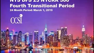 NYS DFS Cybersecurity Regulation Phase 4 webinar