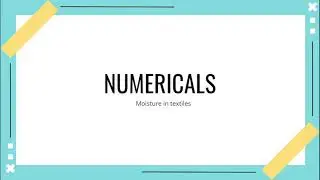 Numericals - Moisture in textiles - GATE problems with solution - TIPS