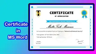 Certificate Design in MS Word || 2023