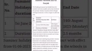 گرمیوں کی چھٹیاں یکم جون سے 14 اگست تک ہوں گی