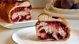 Сдобный рулет с вишней и орешками/Cozonac cu visine si nuci