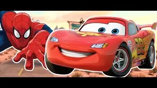 Arabalar Şimşek McQueen Örümcek adamla yarışıyor