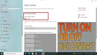 How to Turn ON/OFF High Contrast Mode in Windows 10 #computer #tipsandtricks