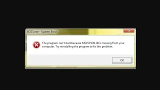 The program can't start because MSVCR100.dll is missing from your computer