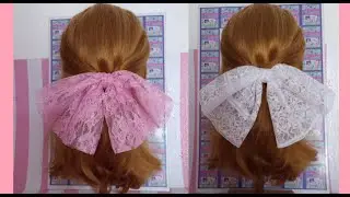 como hacer un moño de encaje o tela  SUPER FACIL #diy #tutorial