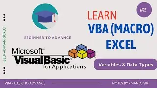 Data Types and Variable in Excel VBA - VBA Tutorial - Learn VBA - How to Create Macro in Excel