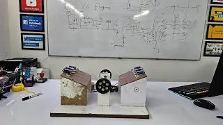 How to Make : V6 Electromagnetic Engine , Project