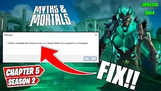 How to fix fortnite chapter 5 season 2 a d3d11 compatible gpu is required to run the engine error