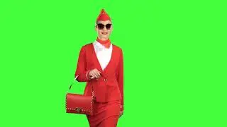Girl in Sunglasses Is Walking Green Screen Video Effect | No Copyright Stock Video