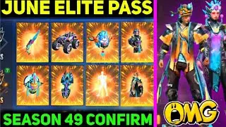 Free Fire New June Elite Pass Review 2022 | Upcoming June Elite Pass Season 49 All Items