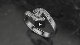 Panther Jewelry for Rhino Training - By Pass Ring with Oval Diamond